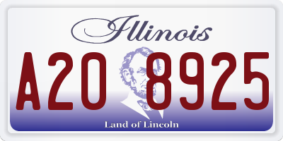 IL license plate A208925