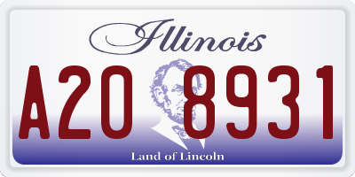 IL license plate A208931