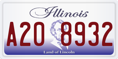 IL license plate A208932
