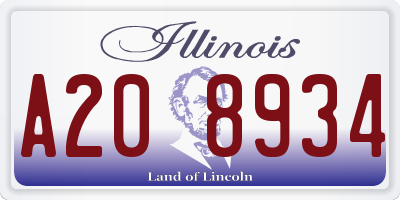 IL license plate A208934