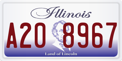IL license plate A208967