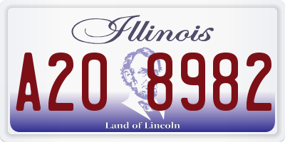 IL license plate A208982