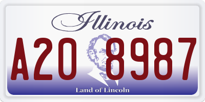 IL license plate A208987