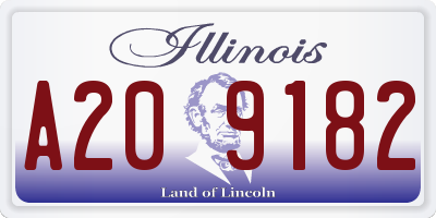 IL license plate A209182