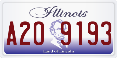 IL license plate A209193