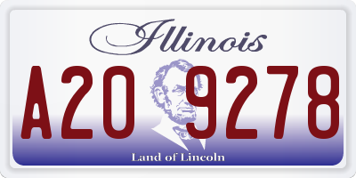 IL license plate A209278