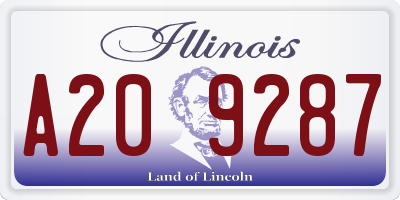 IL license plate A209287