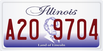 IL license plate A209704