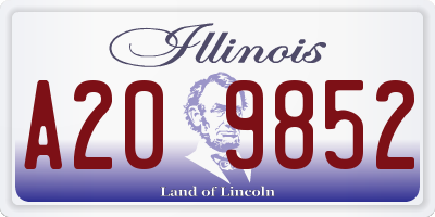 IL license plate A209852