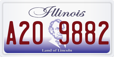 IL license plate A209882