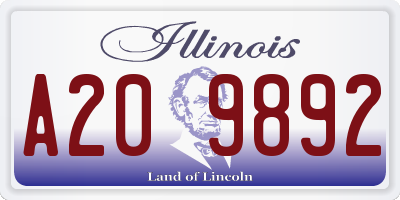 IL license plate A209892