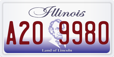 IL license plate A209980