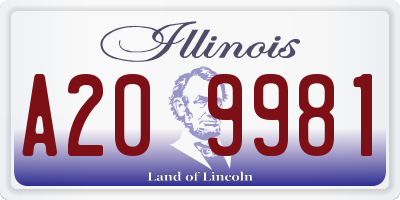 IL license plate A209981