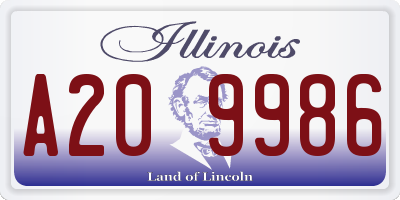 IL license plate A209986