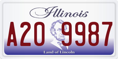 IL license plate A209987
