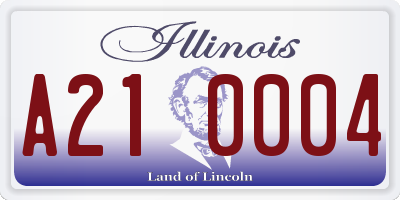 IL license plate A210004