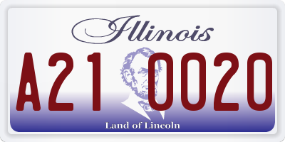 IL license plate A210020