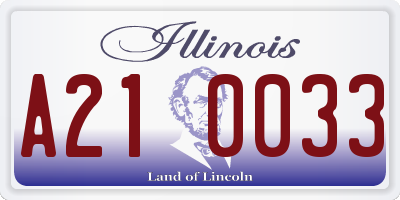 IL license plate A210033