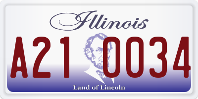 IL license plate A210034