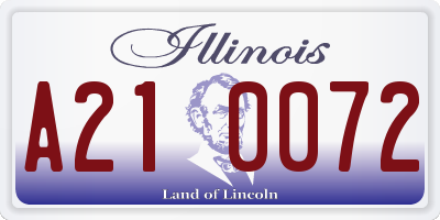 IL license plate A210072