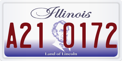 IL license plate A210172
