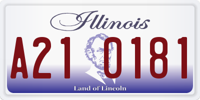 IL license plate A210181