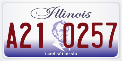 IL license plate A210257