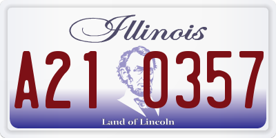 IL license plate A210357
