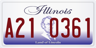 IL license plate A210361