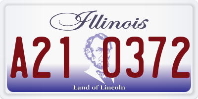 IL license plate A210372
