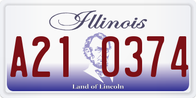 IL license plate A210374