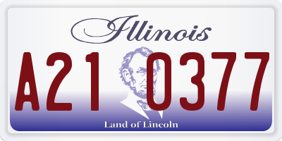 IL license plate A210377