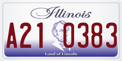 IL license plate A210383