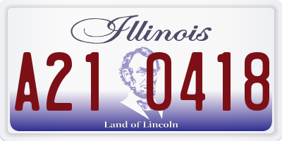 IL license plate A210418