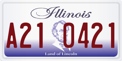 IL license plate A210421