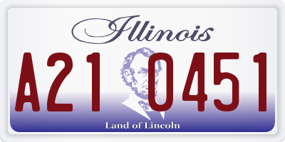 IL license plate A210451