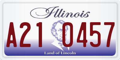 IL license plate A210457