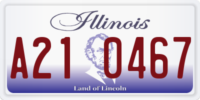 IL license plate A210467