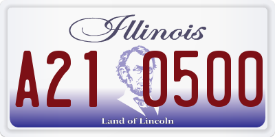 IL license plate A210500