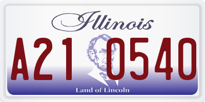 IL license plate A210540