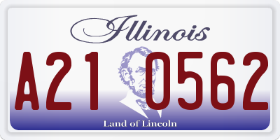 IL license plate A210562