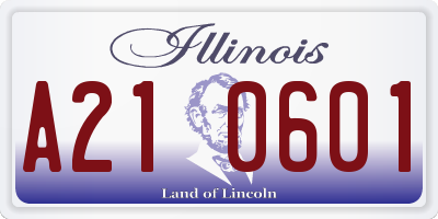 IL license plate A210601