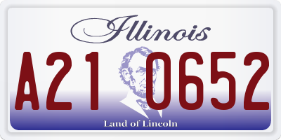IL license plate A210652