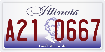 IL license plate A210667