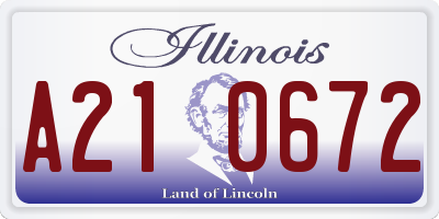 IL license plate A210672