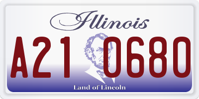 IL license plate A210680
