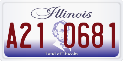 IL license plate A210681