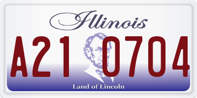 IL license plate A210704