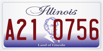 IL license plate A210756