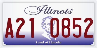 IL license plate A210852